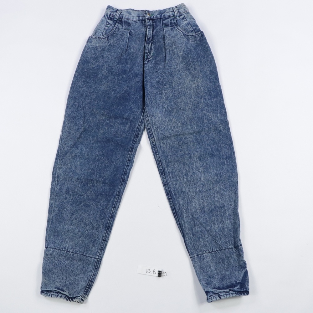 90s Womens 9/10 Roll Cuff Tapered Acid Wash Jeans